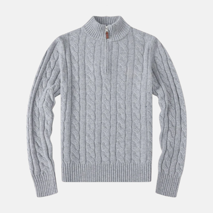Soft Crew Neck Cable Knit Sweater