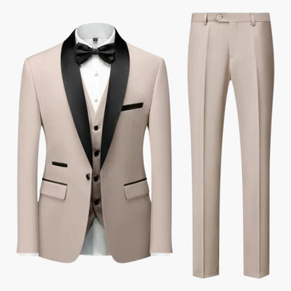 Classic Red Contrast Three Piece Suit