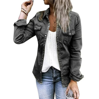Casual Fit Cotton Women's Button Jacket - EasyApparels