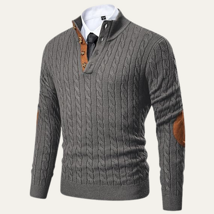 Classic Men's Crew Neck Cable Sweater