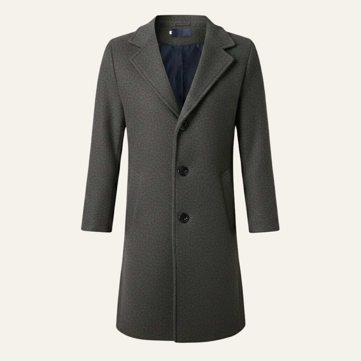 Classic Men's Wool Long Double Breasted Coat