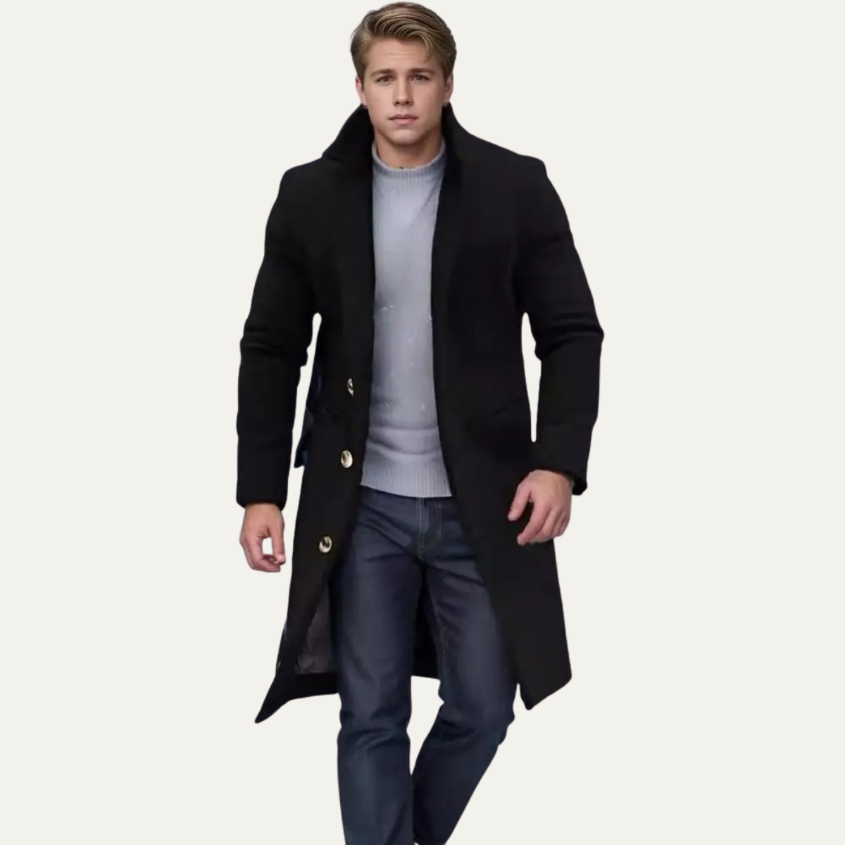 Classic Men's Wool Long Winter Coat