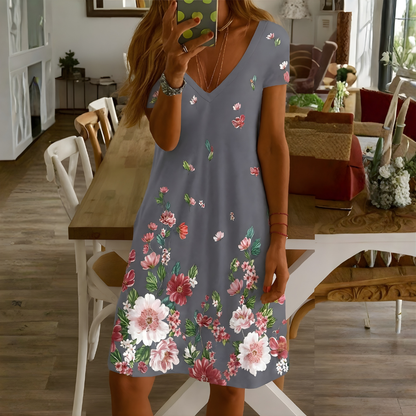 Ladies' Casual Summer V Neck Dress