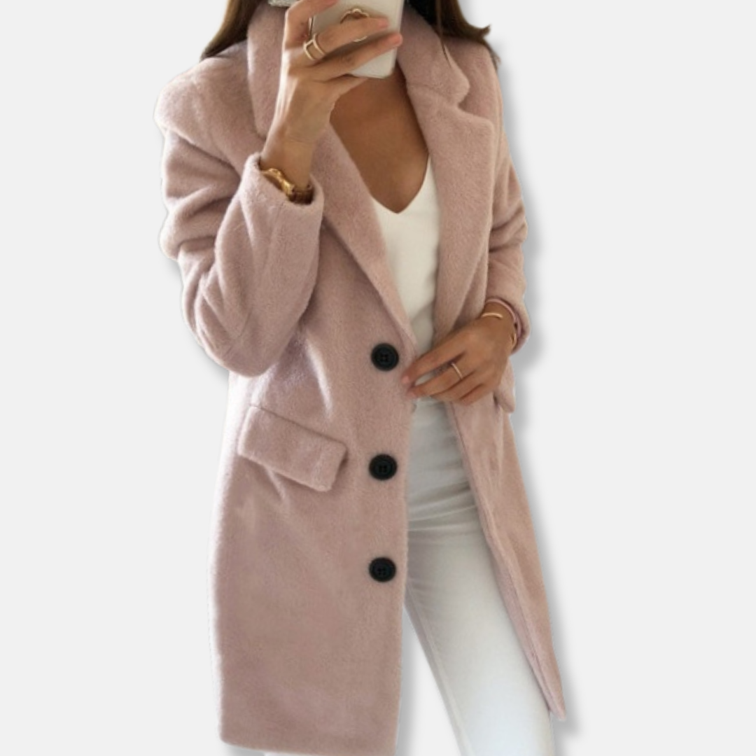 Warm Women's Knee Length Wool Trench Coat