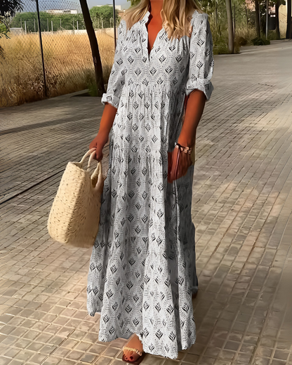 Retro Chic Floral Maxi Dress