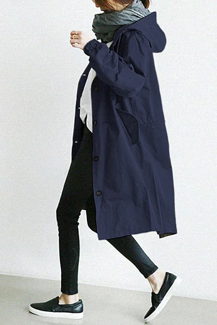 Women's Long Waterproof Parka Jacket with Pockets