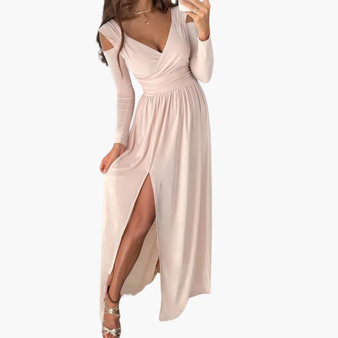 Women's Formal Long Sleeve Gown with High Split