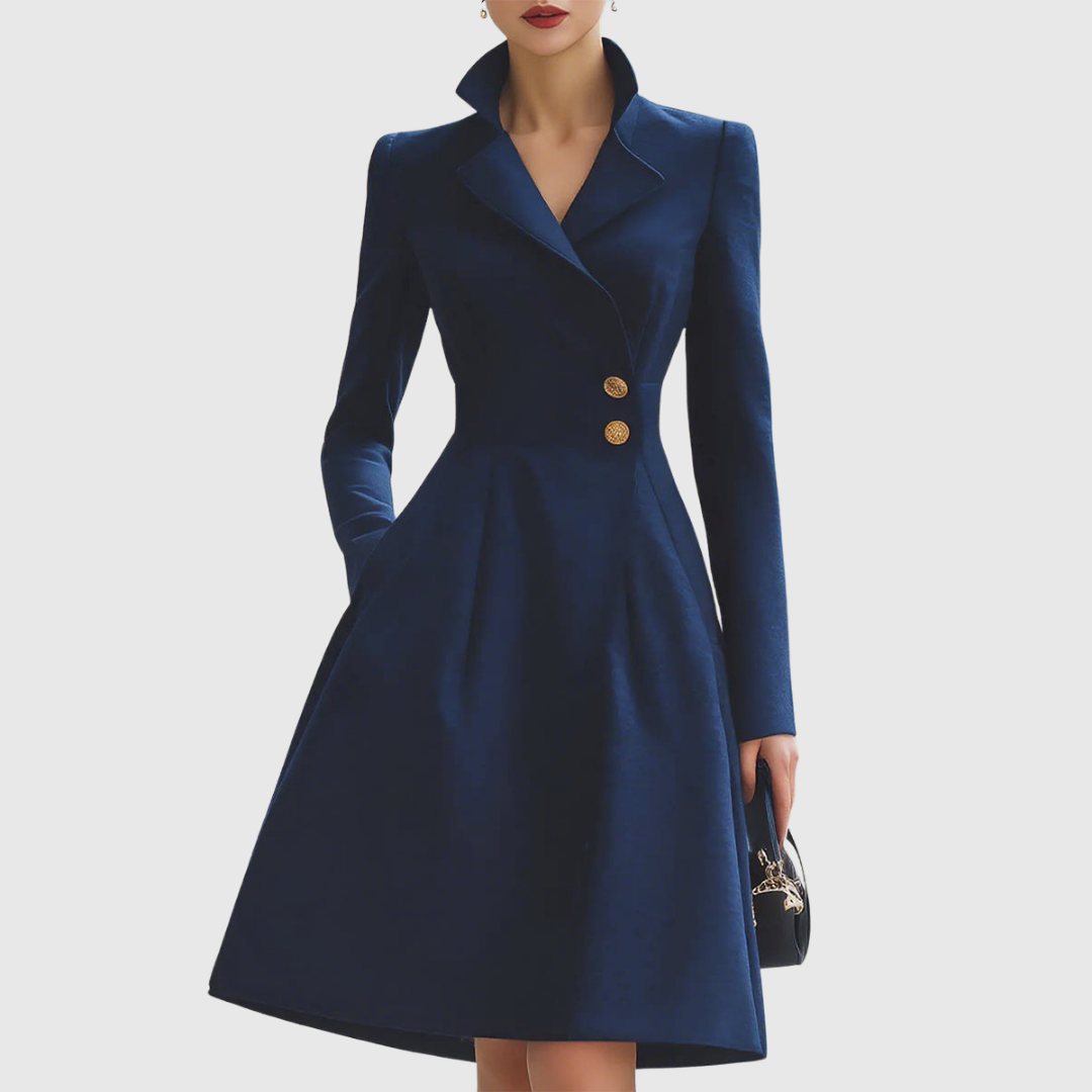 Slim Fit Long Coat Dress - Vossary