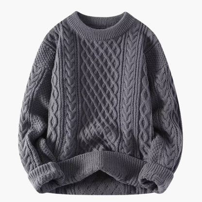 Classic Crew Neck Cable Knit Women's Sweater