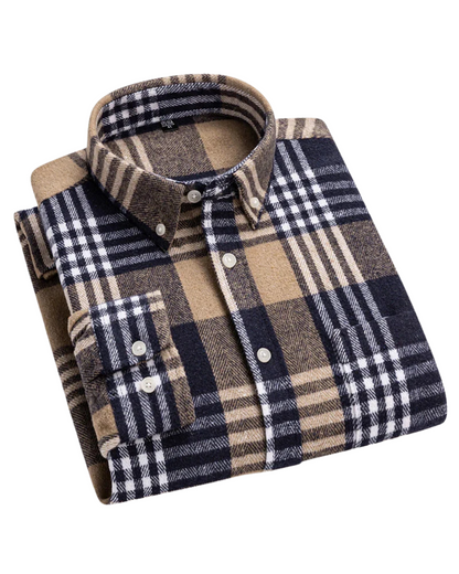 Classic Plaid Cotton Shirt - Vossary