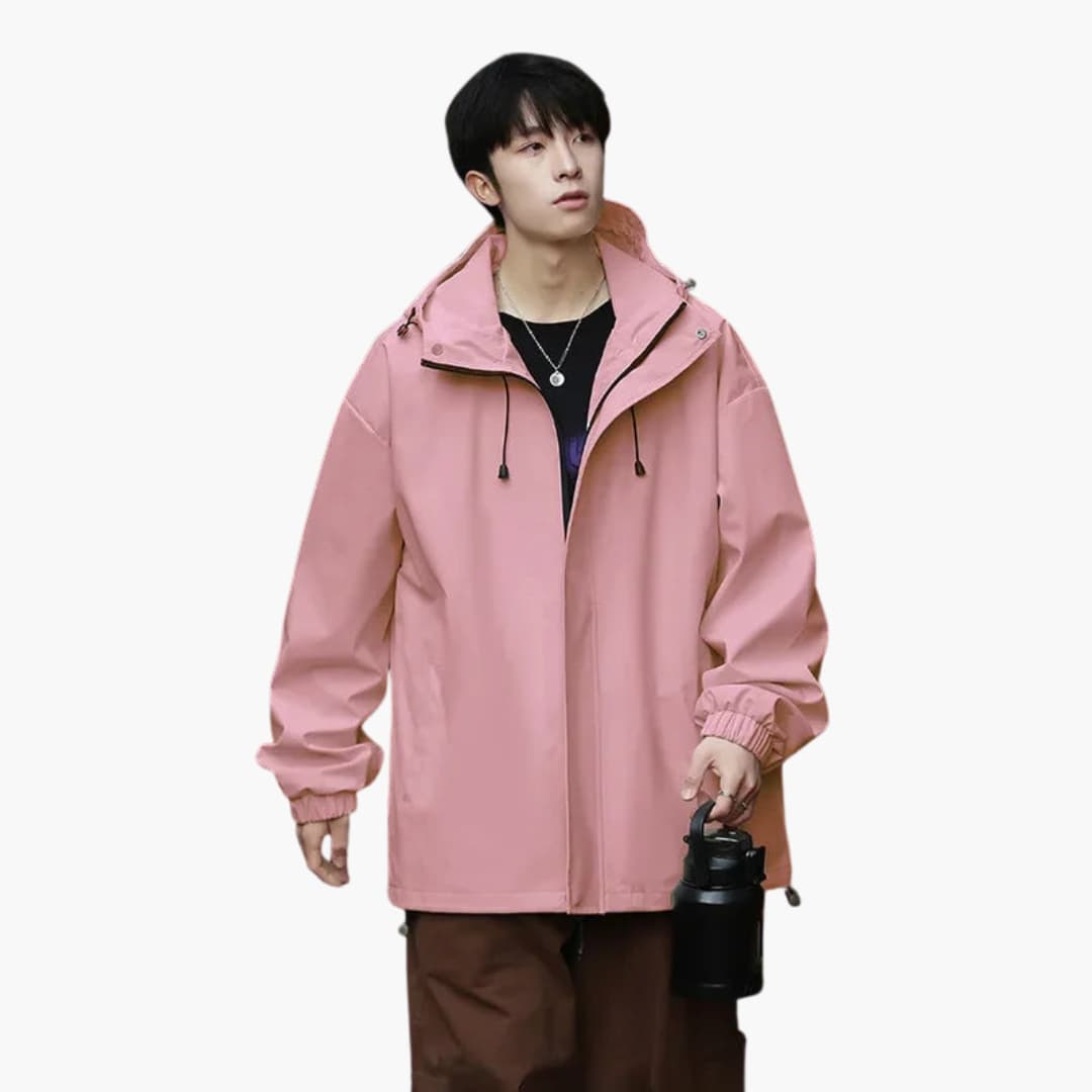 Waterproof Hoodie Jacket for Men with Zip Closure