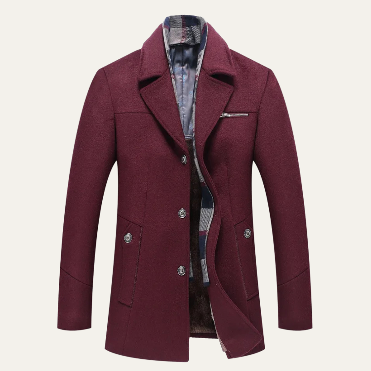 Classic Men's Wool Winter Overcoat