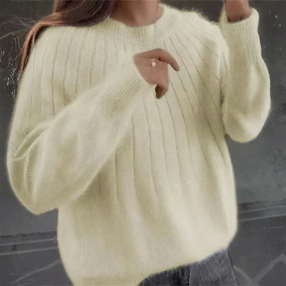 Soft Women's Ribbed Cashmere Crew Sweater