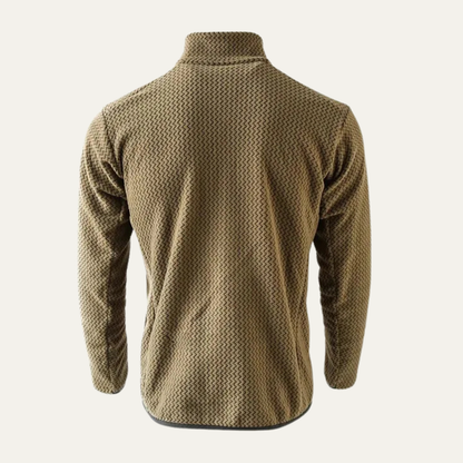 Soft Men's Cashmere Wave Pattern Crew Neck Sweater
