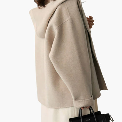 Waterproof Hooded Jacket for Women with Zip Pockets