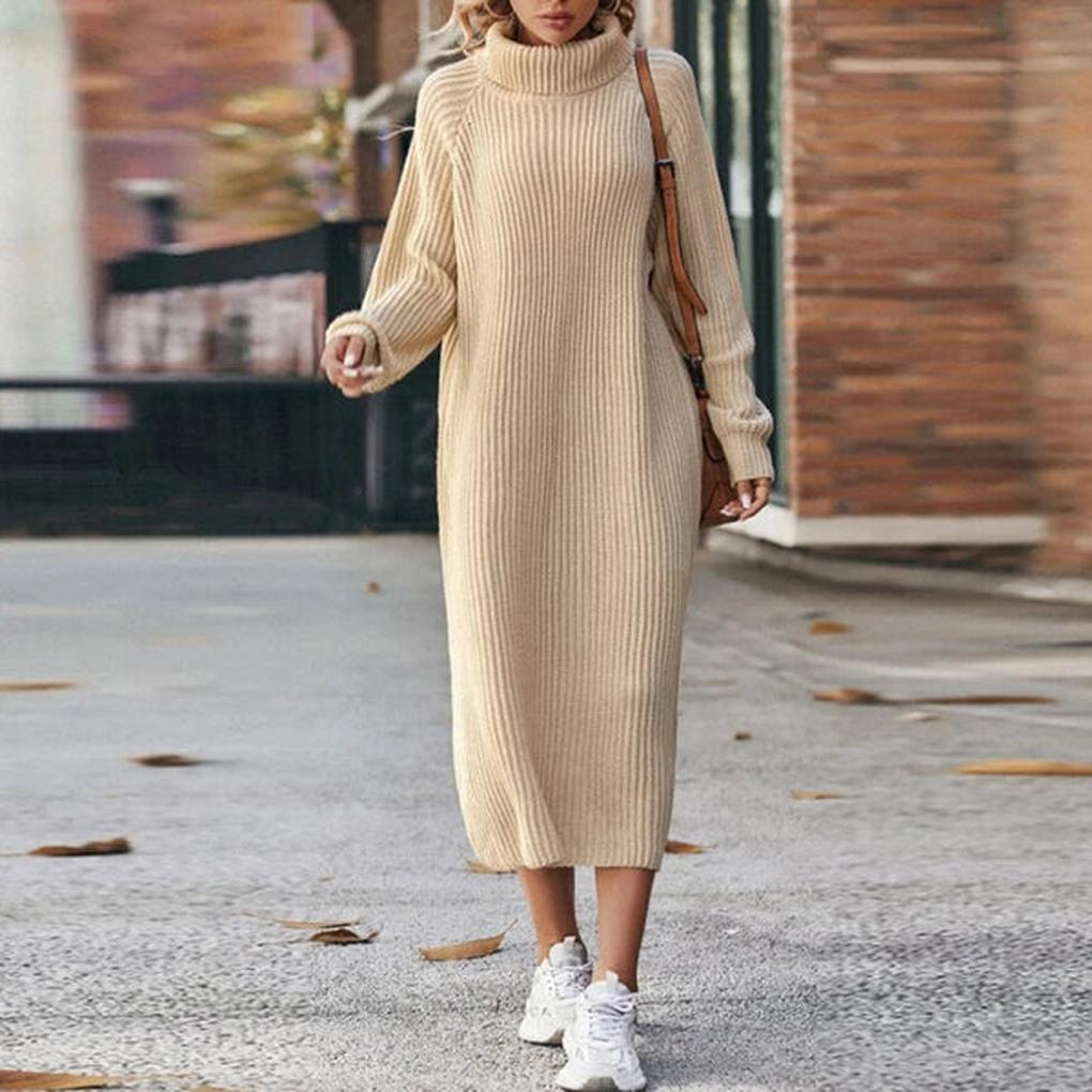 Comfortable Women's Knitted Dress - Vossary