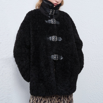 Large Button Front Women's Coat - Soft Chic Winter Coat