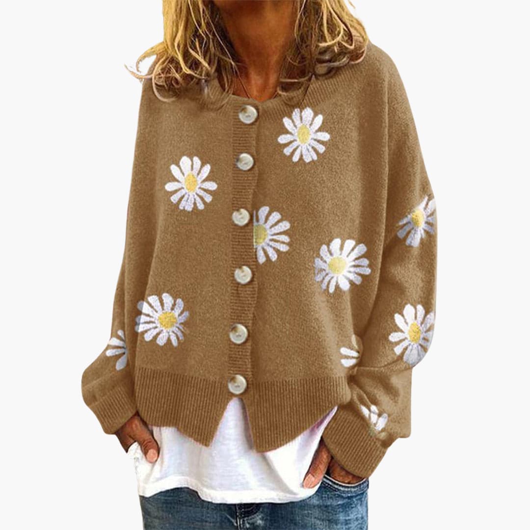 Ladies Floral Knit Sweater