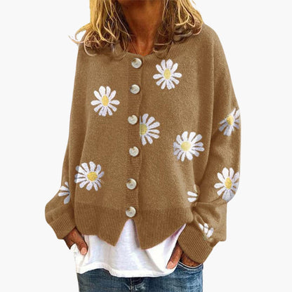 Ladies Floral Knit Sweater