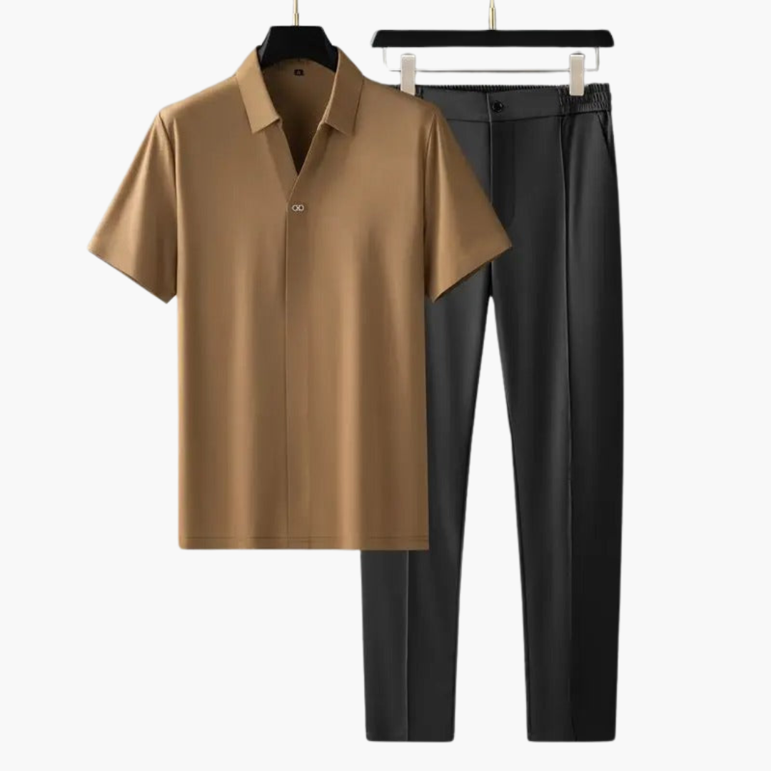 Casual Mens Two Piece Short Sleeve Suit