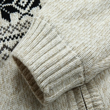 Warm Men's Hooded Cable Knit Winter Jacket