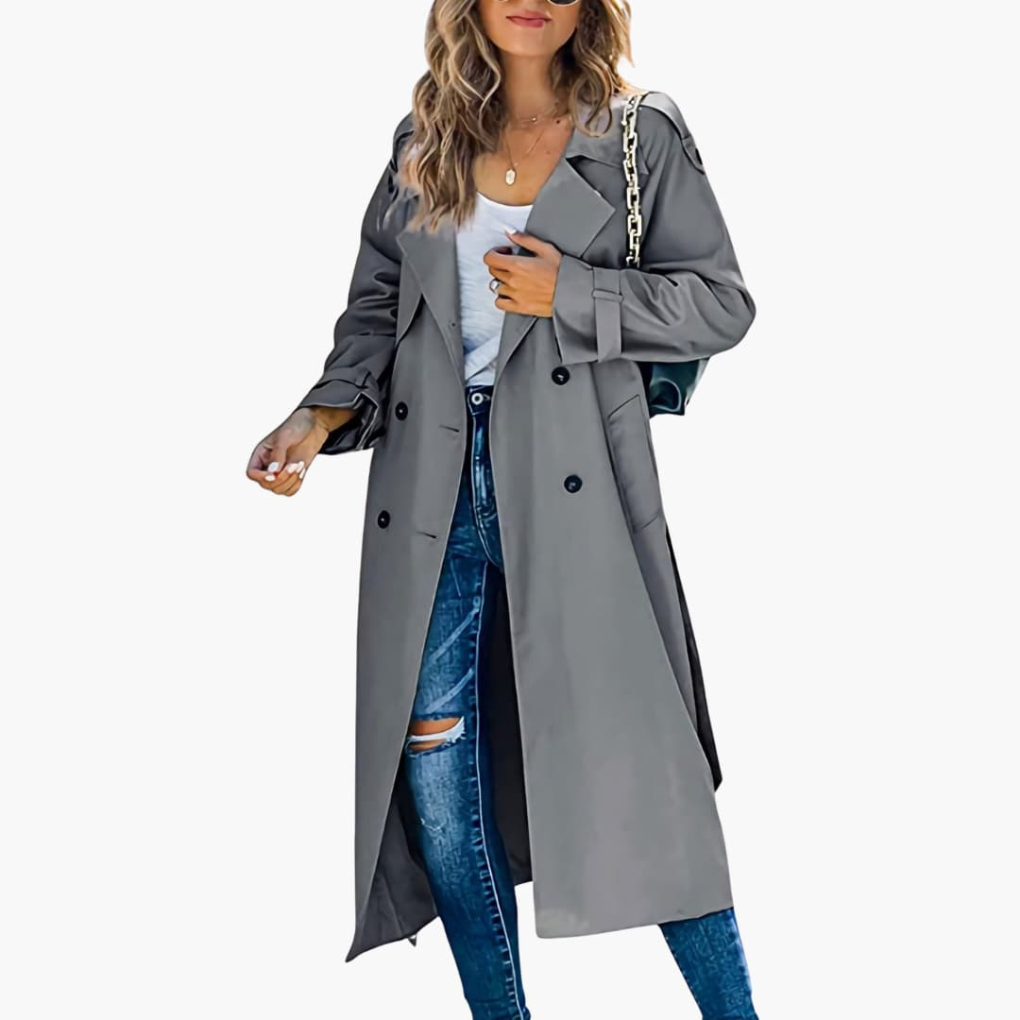 Classic Ladies Long Button Coat