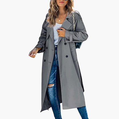 Classic Ladies Long Button Coat