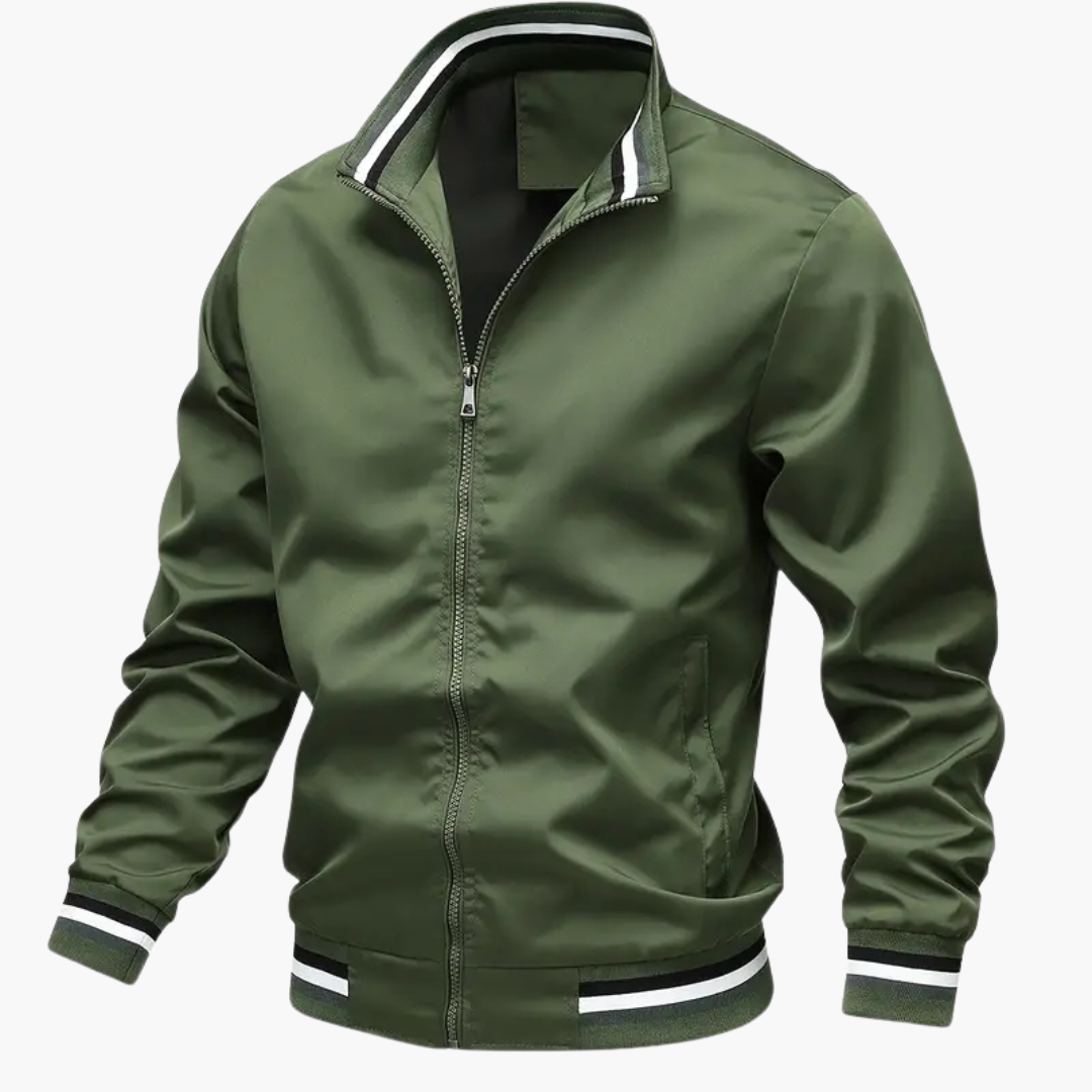 Men's Zip Up Ribbed Detail Jacket