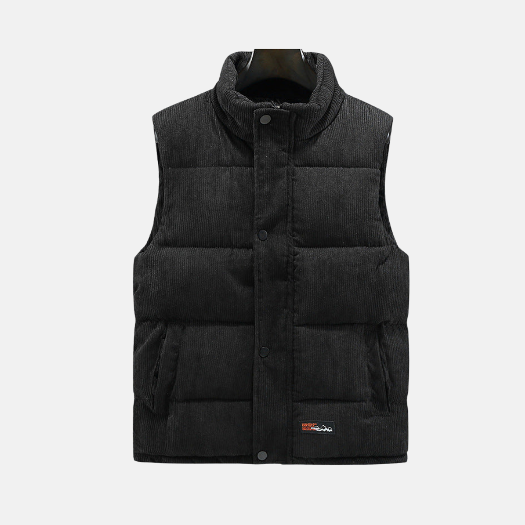 Rugged Quilted Vest for Men - Casual Snap Front