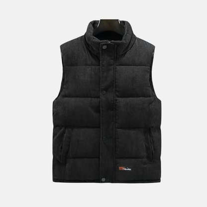 Rugged Quilted Vest for Men - Casual Snap Front