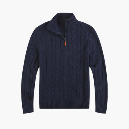 Men's Cable Knit Zip Up Sweater