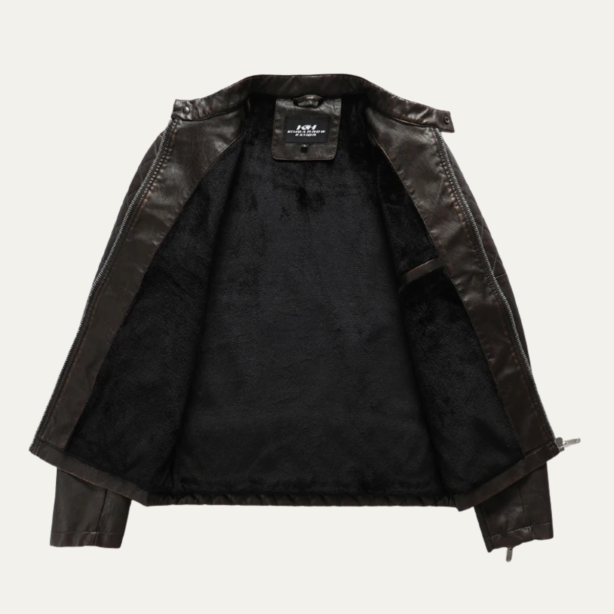 Classic Men's Fitted Leather Biker Jacket