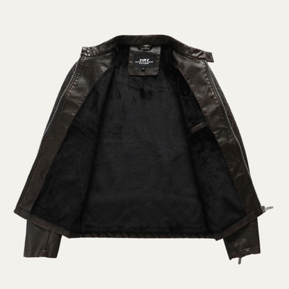 Classic Men's Fitted Leather Biker Jacket
