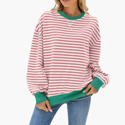Comfy Women's Horizontal Sweatshirt – Relaxing Full Sleeve Top