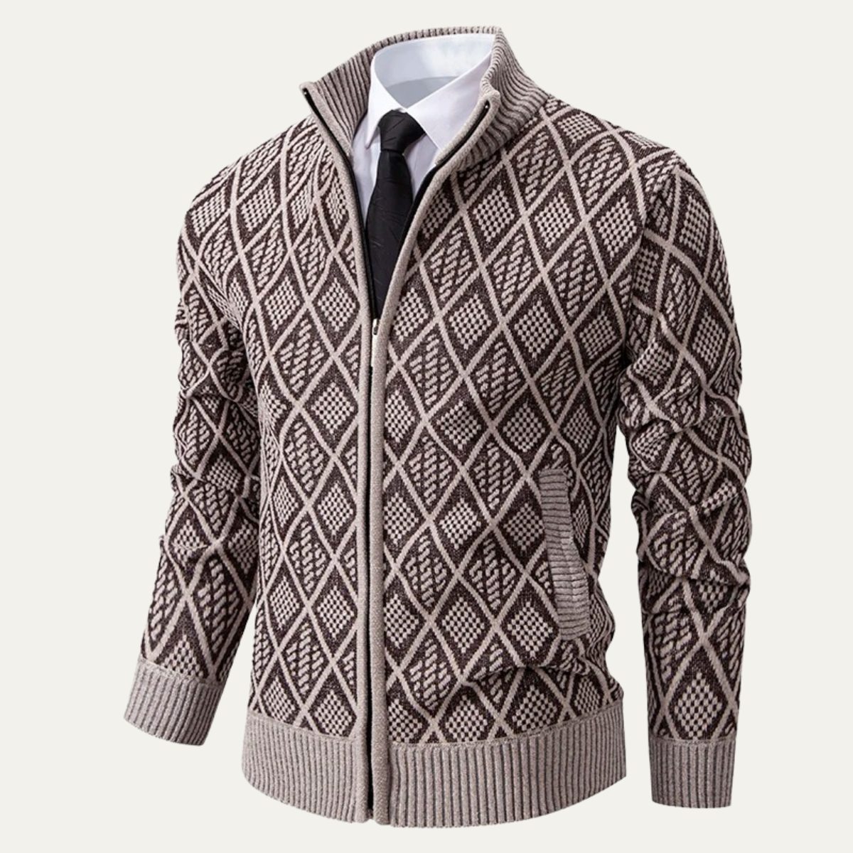 Stylish Men's Diamond Knit Blazer Jacket