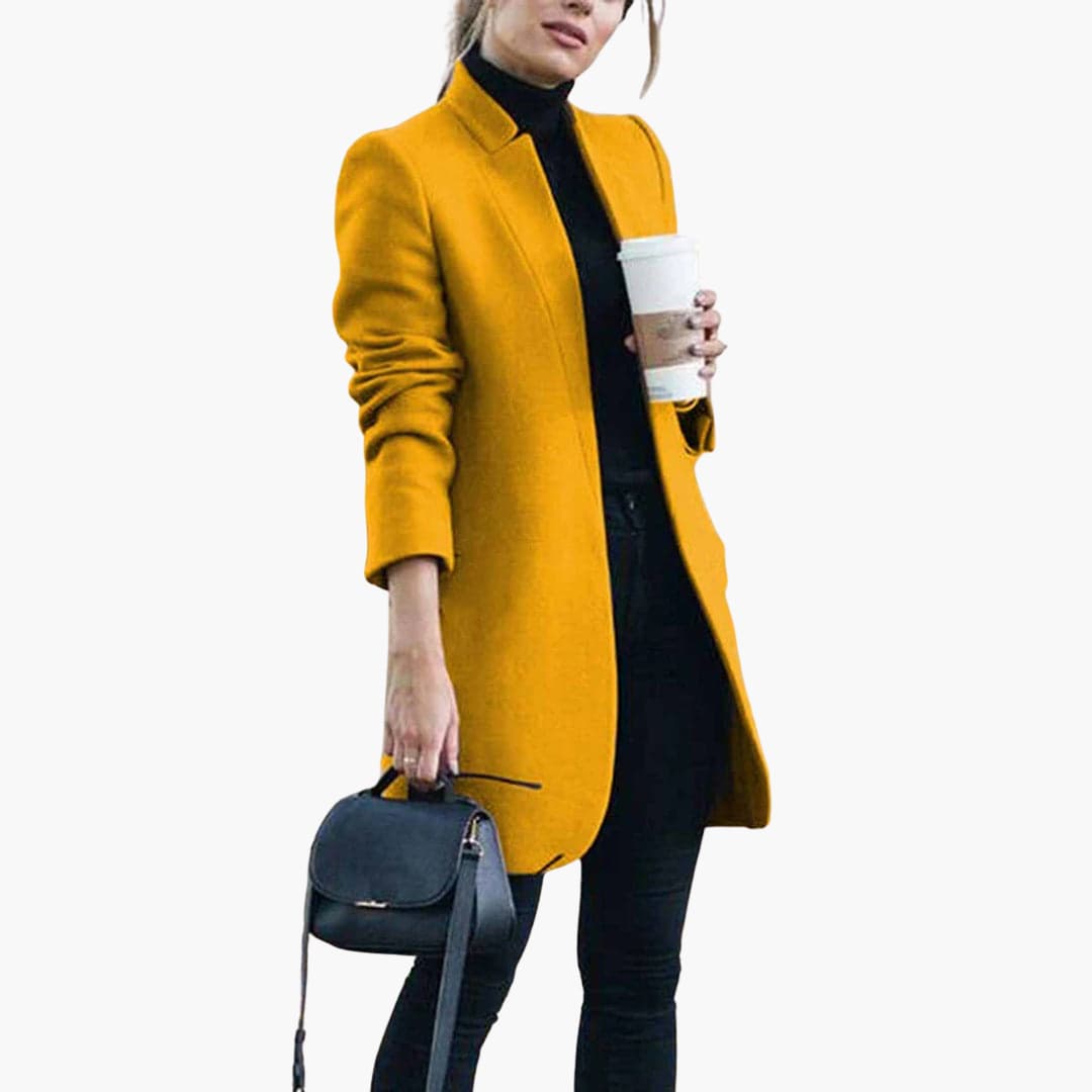 Ladies Classic Long Coat with Pockets