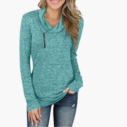 Classic Women's Zip Up Collar Sweater