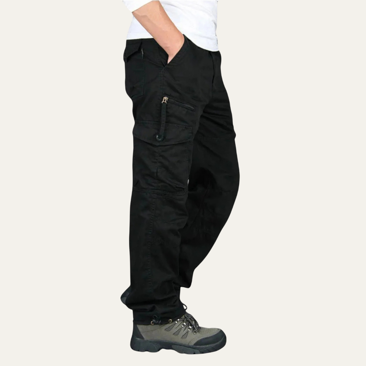 Rugged Men's Tactical Cargo Pants with Multiple Pockets