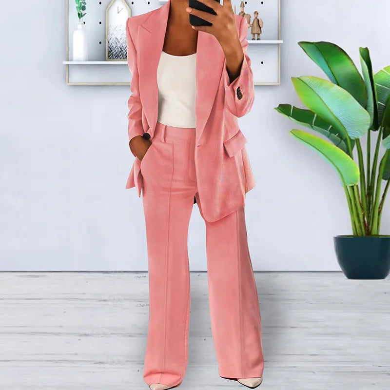 Ladies Wide Leg Suit Pants