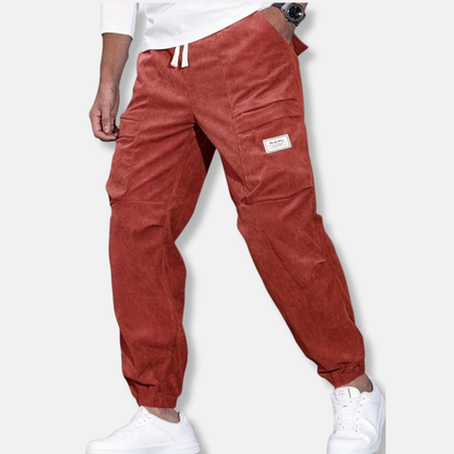 Relaxed Fit Corduroy Trousers for Men