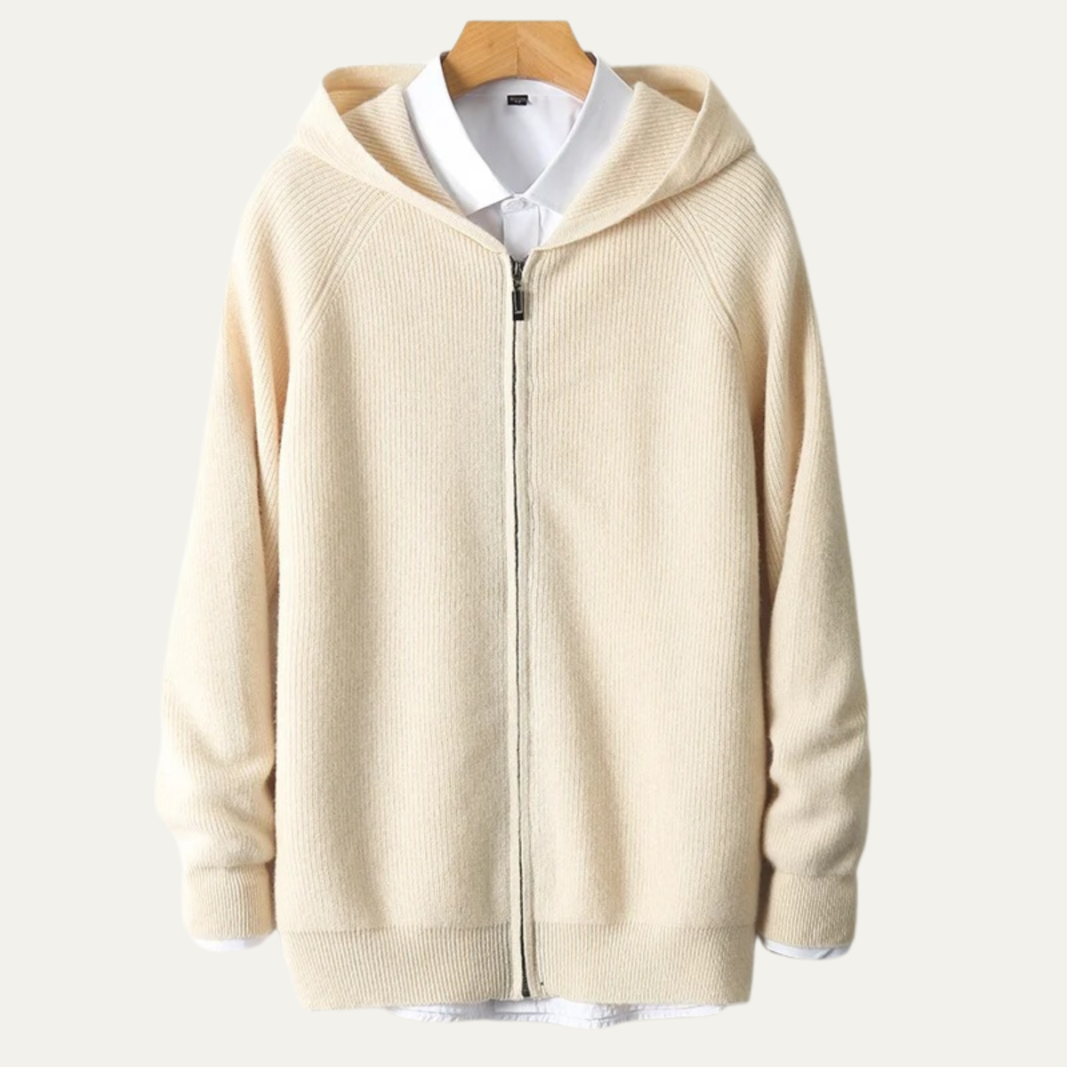 Warm Men's Merino Wool Zipper Sweater Jacket