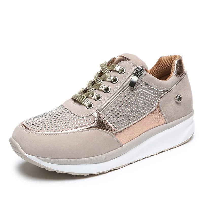 Glitter Sneakers with Chunky Heel and Sparkle Details