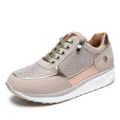 Glitter Sneakers with Chunky Heel and Sparkle Details