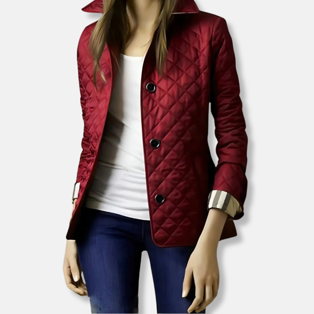 Warm Padded Women's Coat with Button Front
