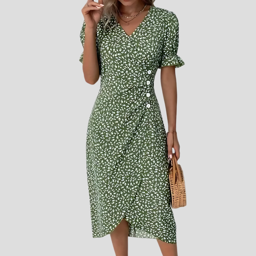 Ladies Beautiful Flower Knee Length Dress