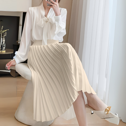 Luxurious Folded Waist Skirt