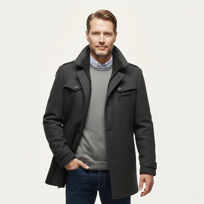Warm Wool Blend Mens Winter Smart Coat