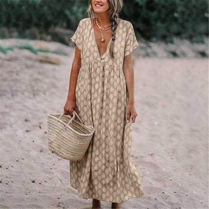 Chic V-Neck Floral Maxi Dress