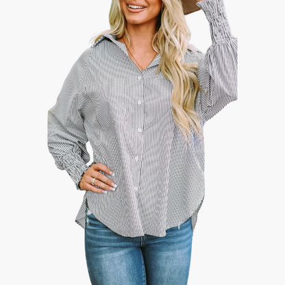 Relaxed Fit Women's Blouse with Buttons - Soft & Chic