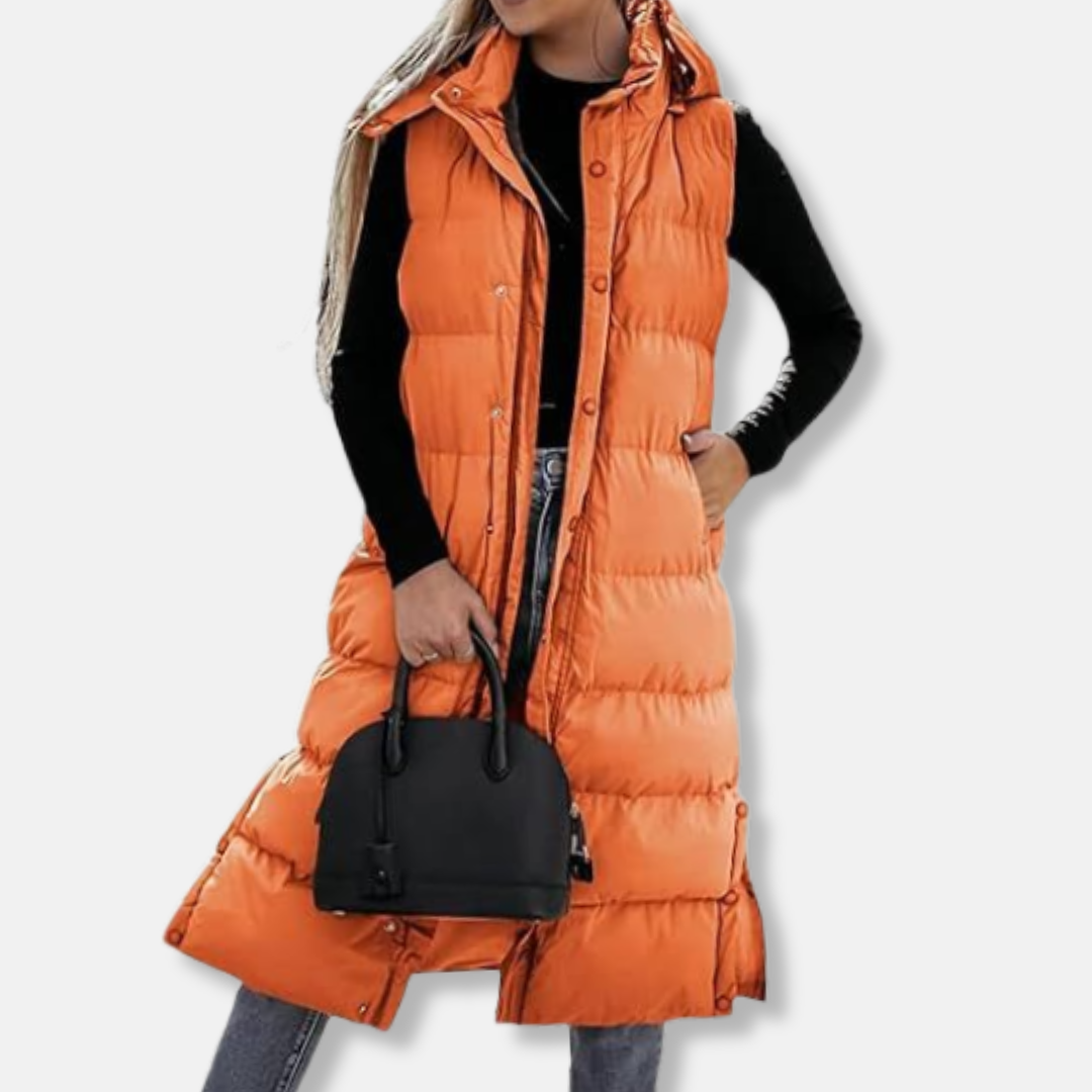 Warm Quilted Hooded Puffer Vest